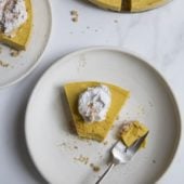 Vegan Pumpkin Tart. Recipe by Desiree Nielsen. Photo by Melissa Quantz