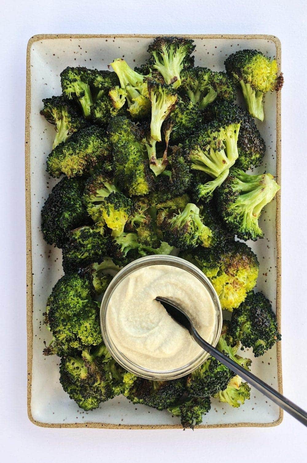 Togarashi Roasted Broccoli with Miso Cashew Dip
