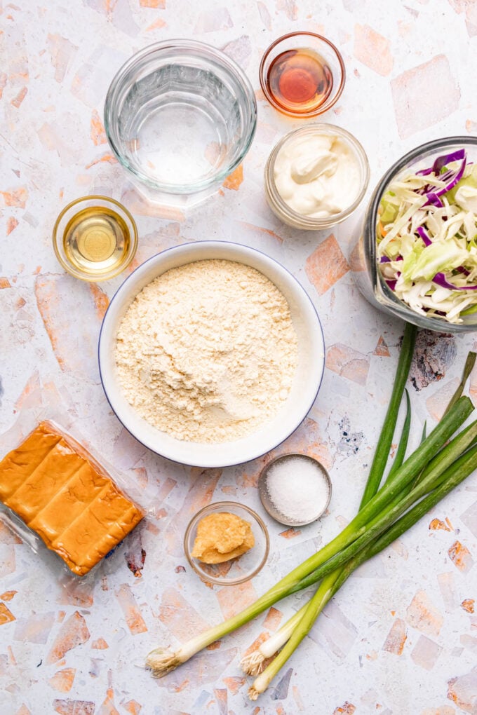 ingredients for vegan okonomiyaki