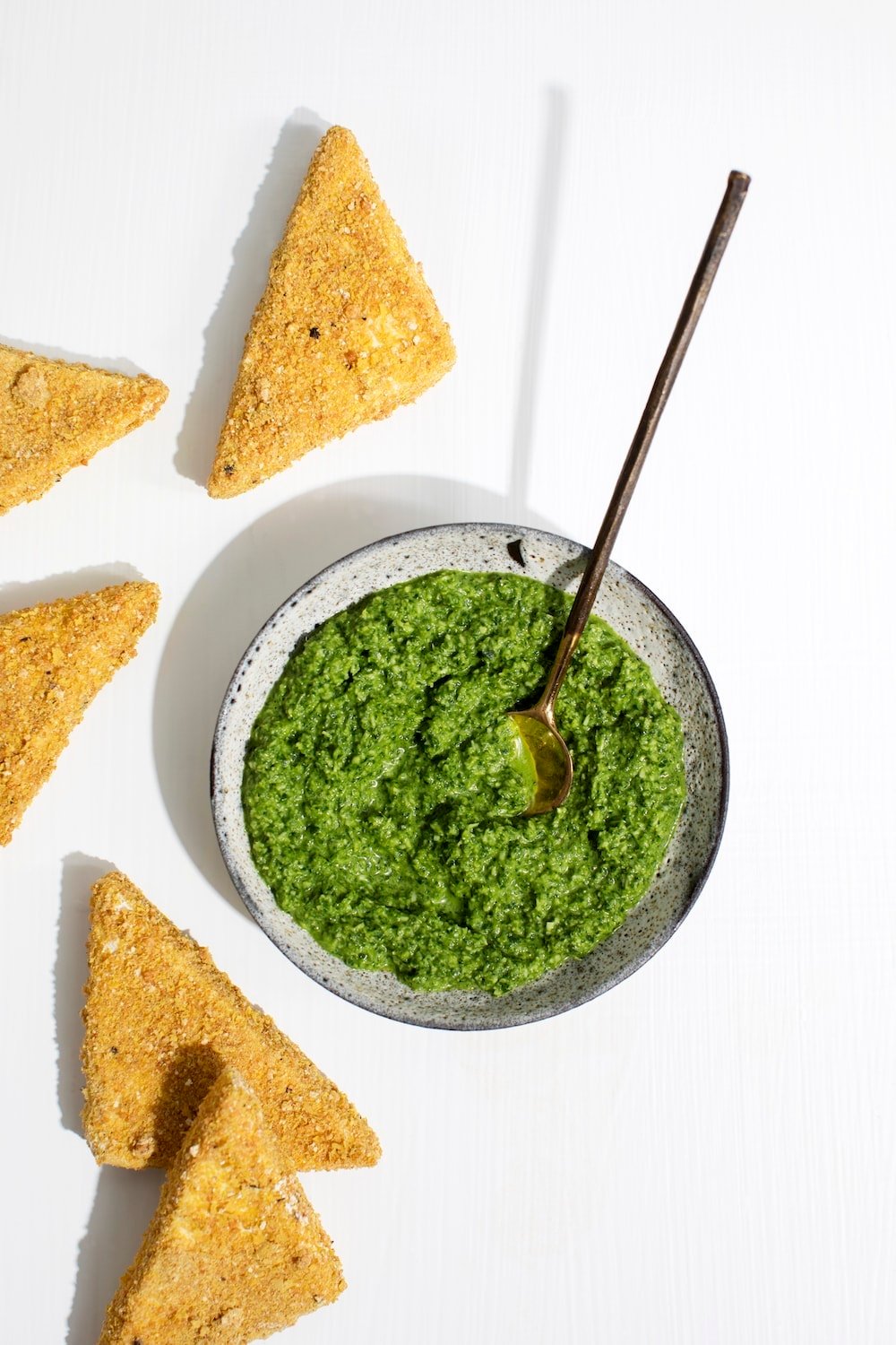 Crispy Baked Tofu Paneer with Mint Chutney-image