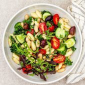 easy vegan pasta salad by Desiree Nielsen RD