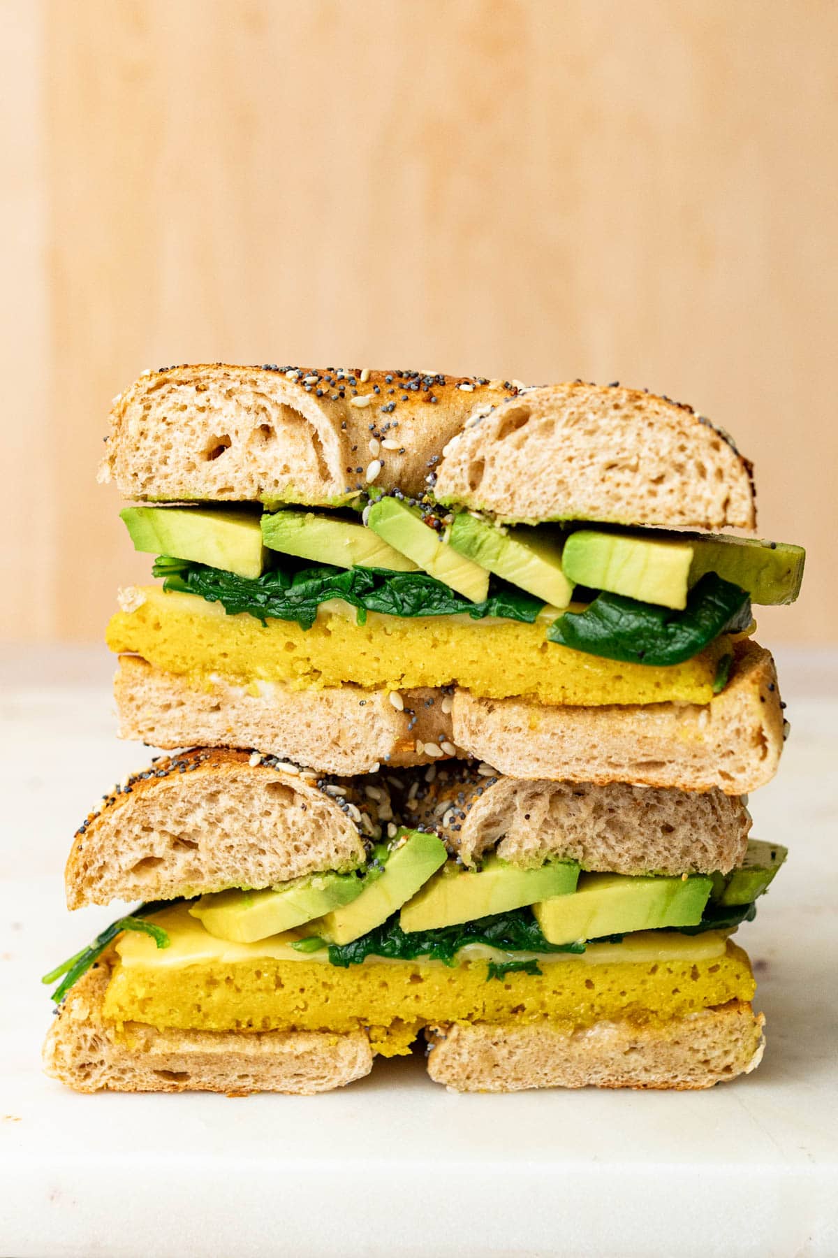 Vegan Breakfast Sandwich With Chickpea Flour Eggs Desiree Nielsen