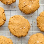 peanut butter cookies on wire rack
