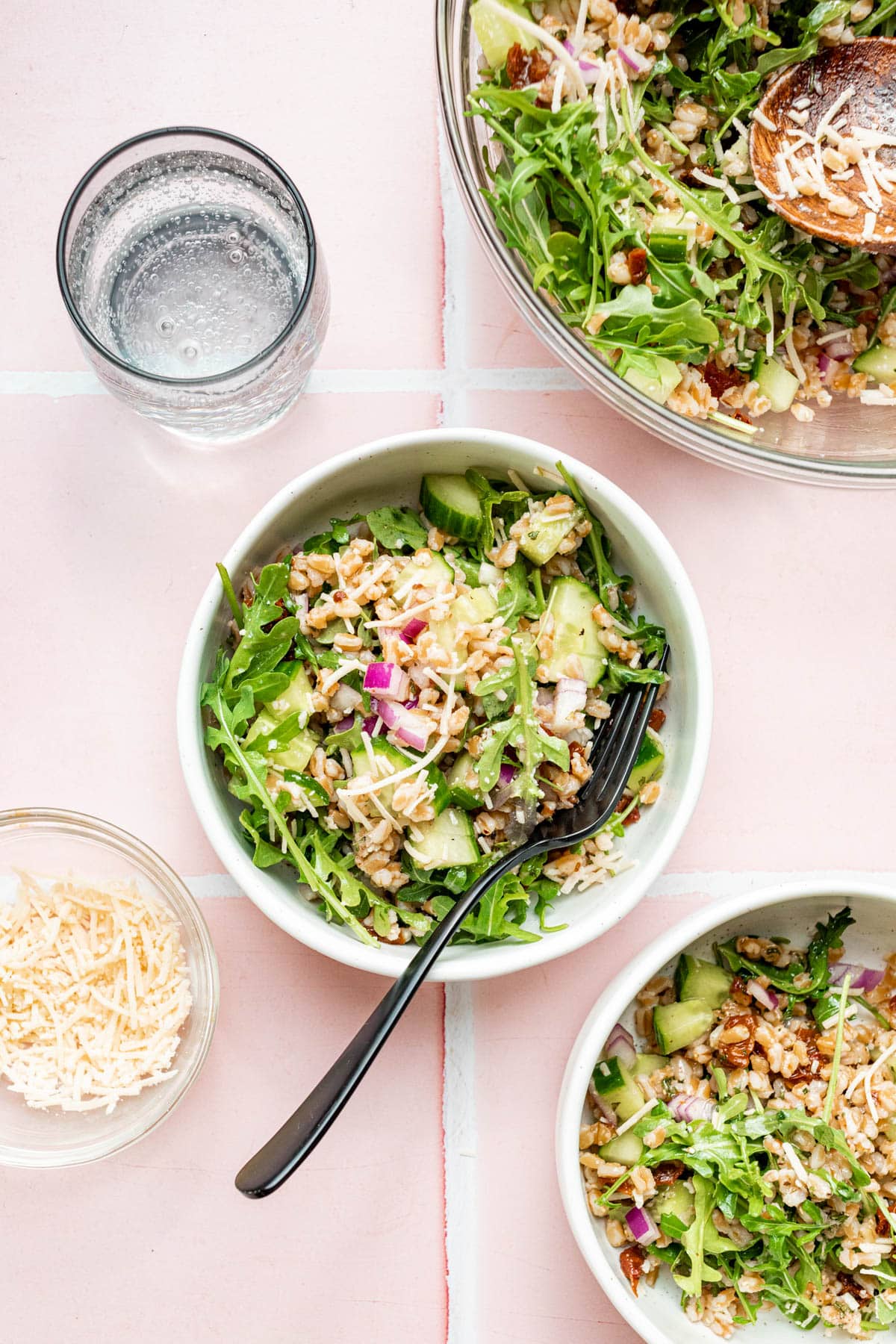 Italian Farro Arugula Salad with Red Wine Vinaigrette