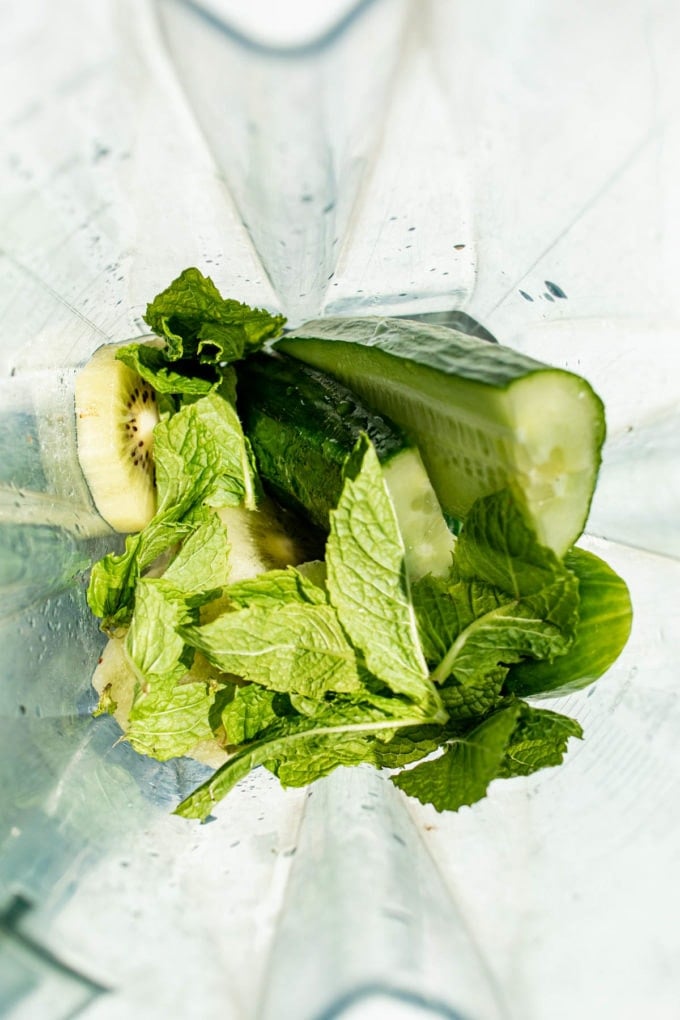 cucumber smoothie ingredient in a blender jar