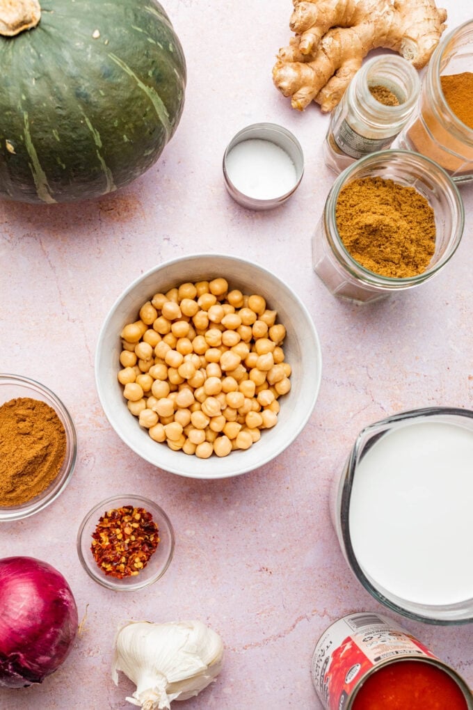 kabocha squash curry ingredients