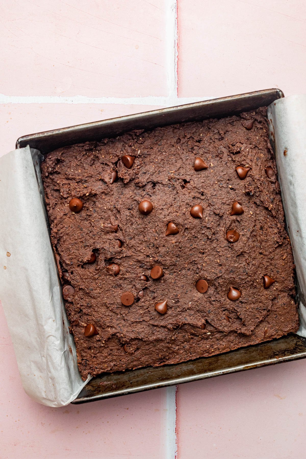 vegan  brownies in baking pan