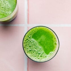 green blender juice in glass