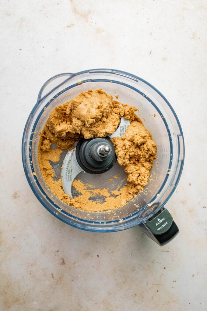 blended peanuts in food processor