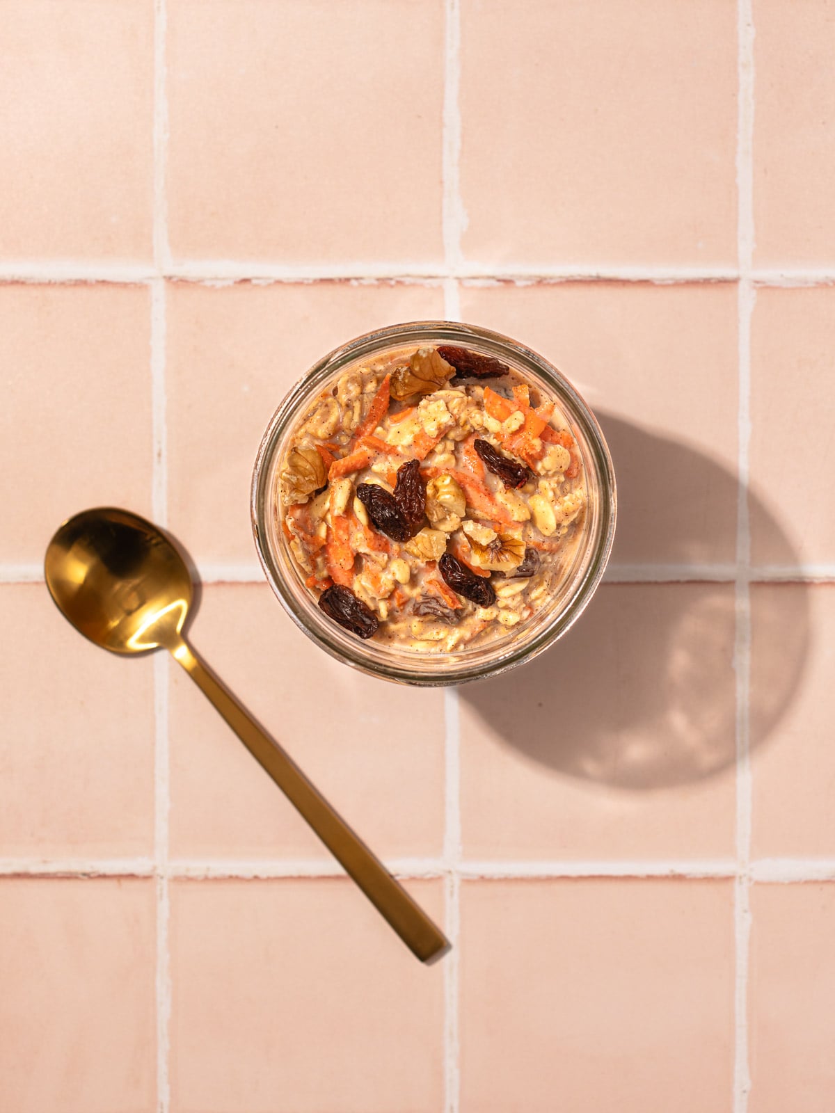 Grated Carrot Cake Overnight Oats (Vegan)