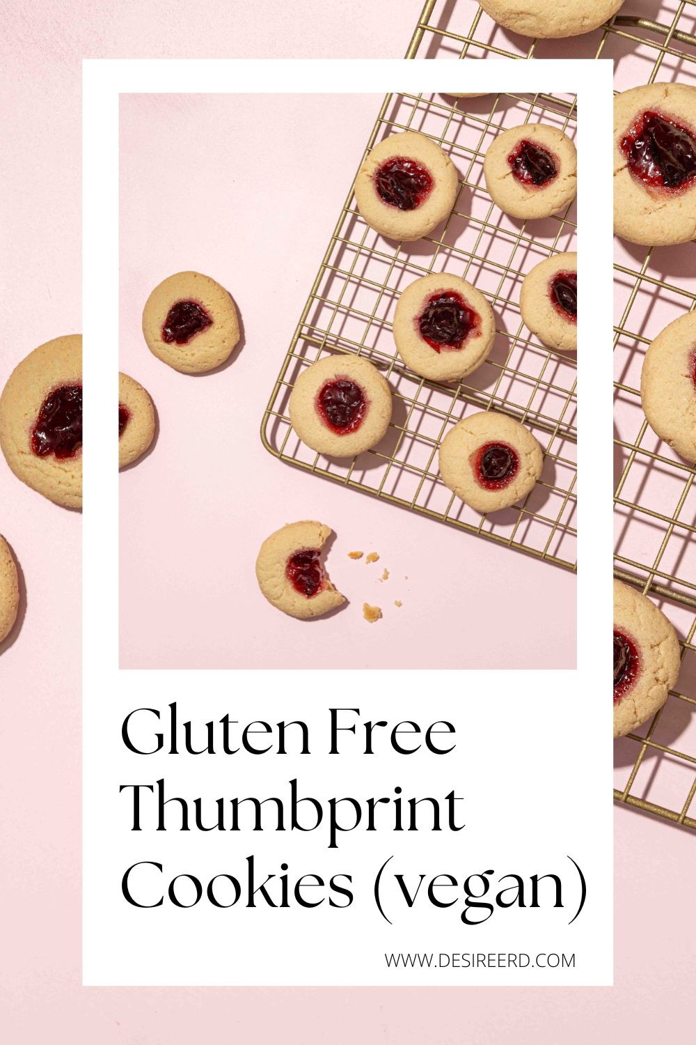 Gluten Free Thumbprint Cookies with Almond Flour (Vegan) - Desiree Nielsen