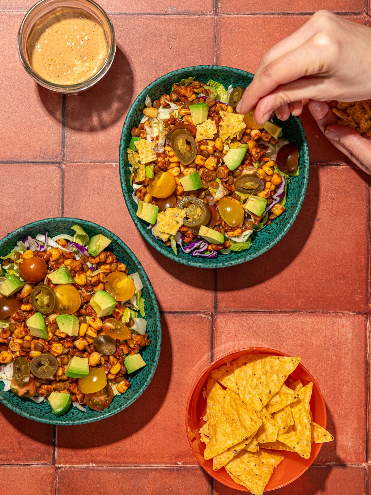 20 Minute Vegan Taco Salad with Creamy Dressing