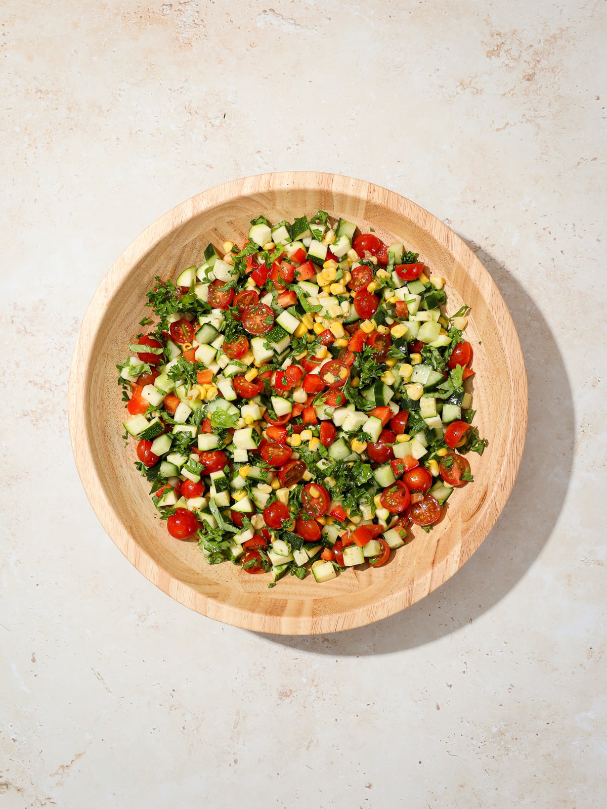 Chopped Summer Vegetable Salad with Zucchini