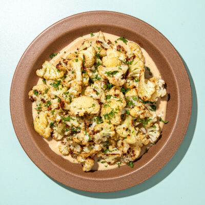 Easy Roasted Cauliflower with Maple Tahini Sauce - Desiree Nielsen