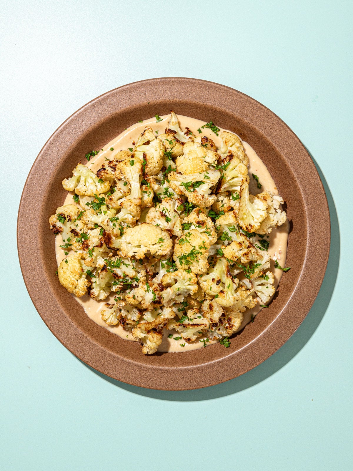 Easy Roasted Cauliflower with Maple Tahini Sauce