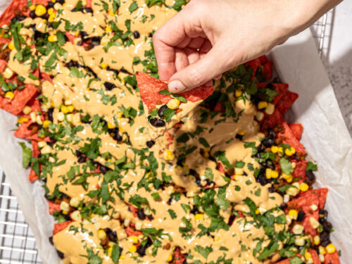 Super Filling Vegan Nachos with Cashew Queso - Desiree Nielsen