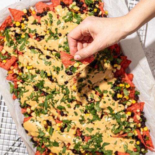 Super Filling Vegan Nachos with Cashew Queso - Desiree Nielsen