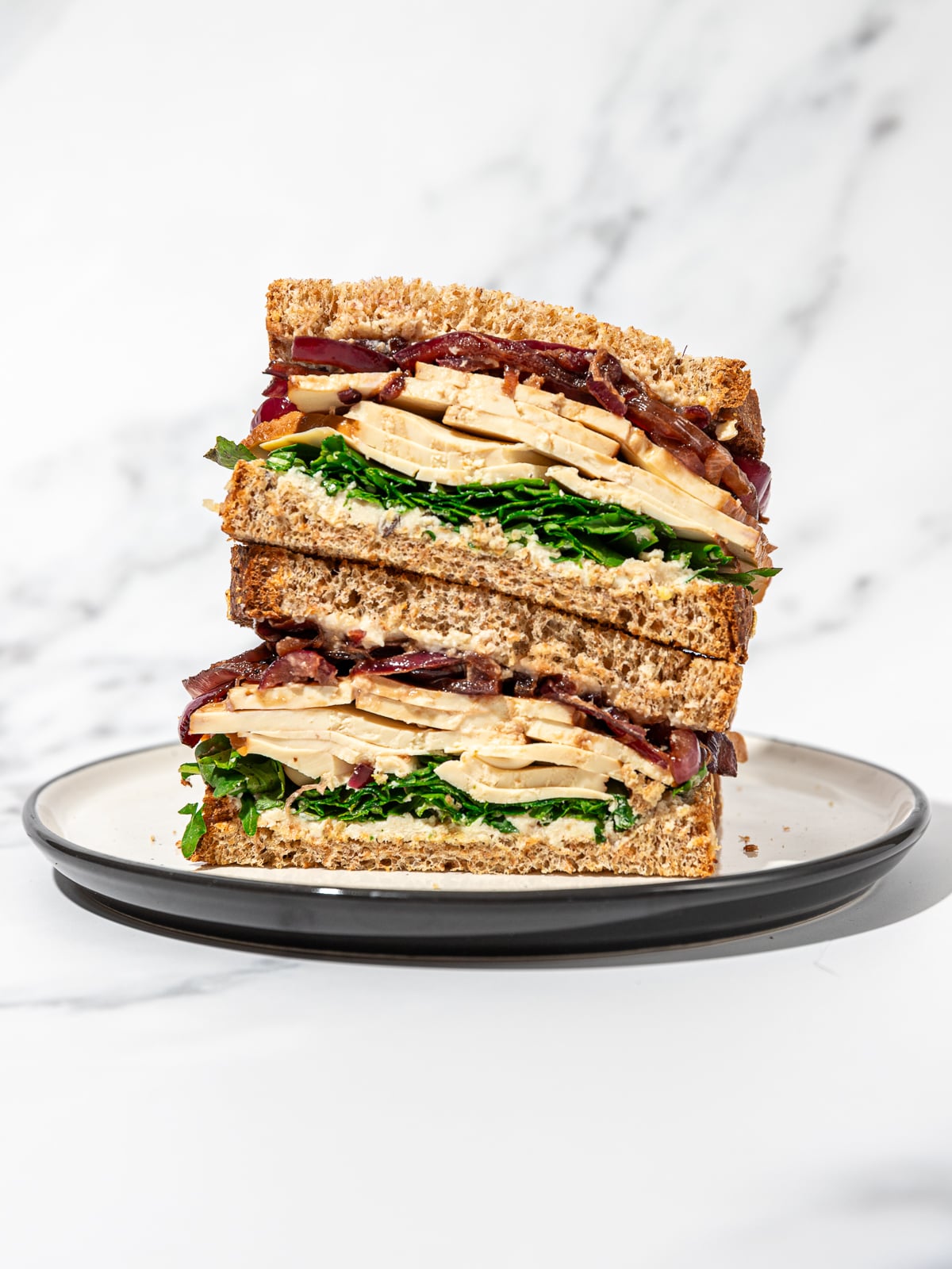 30 Minute Shaved Tofu Sandwich with Balsamic Onions