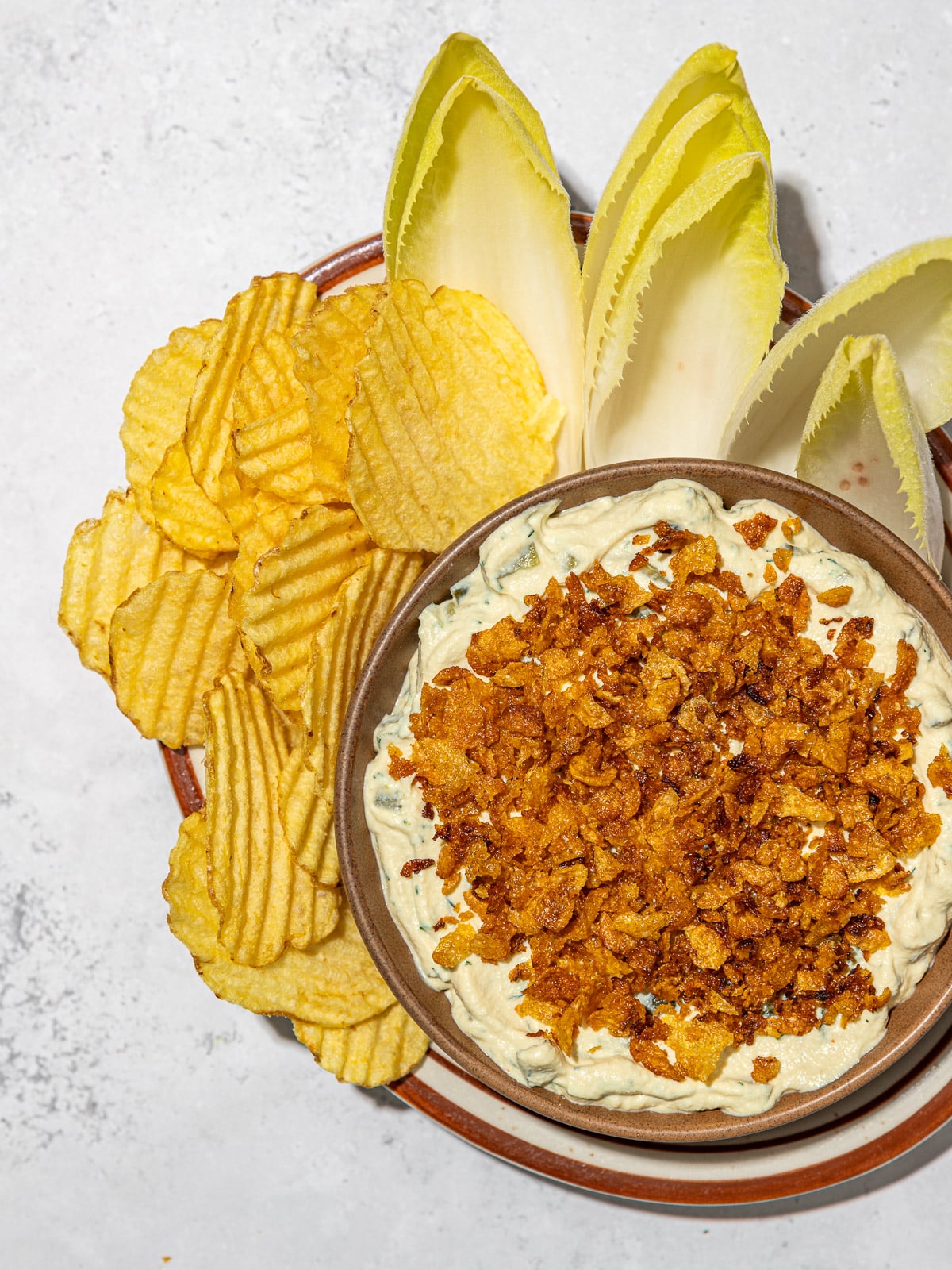 Protein-packed "Fried" Pickle Dip with Tofu