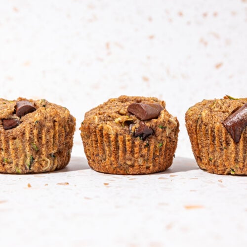 Quick Baked Vegan Zucchini Oat Muffins - Desiree Nielsen