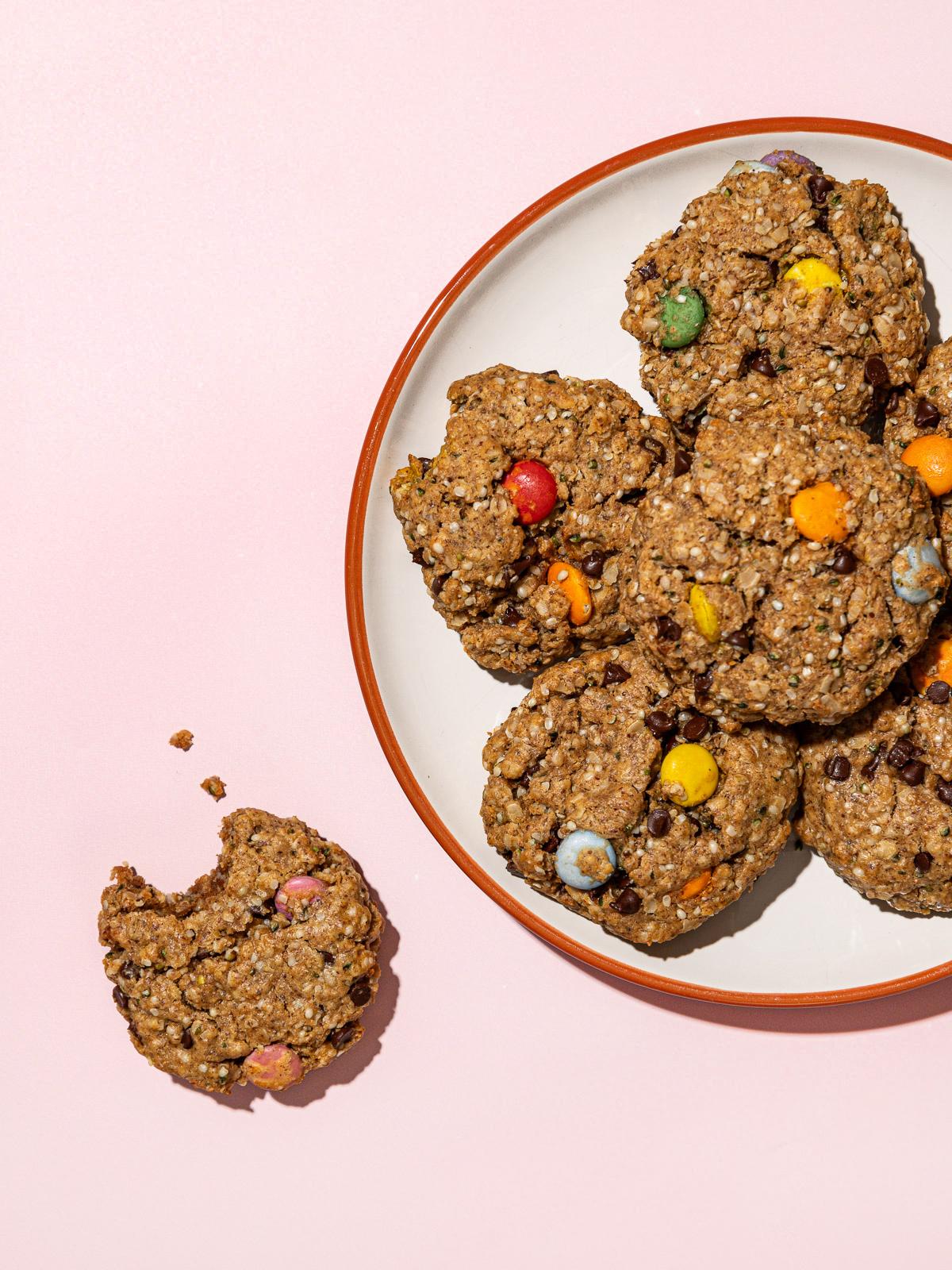 Easy Vegan Monster Cookies with Hemp Hearts