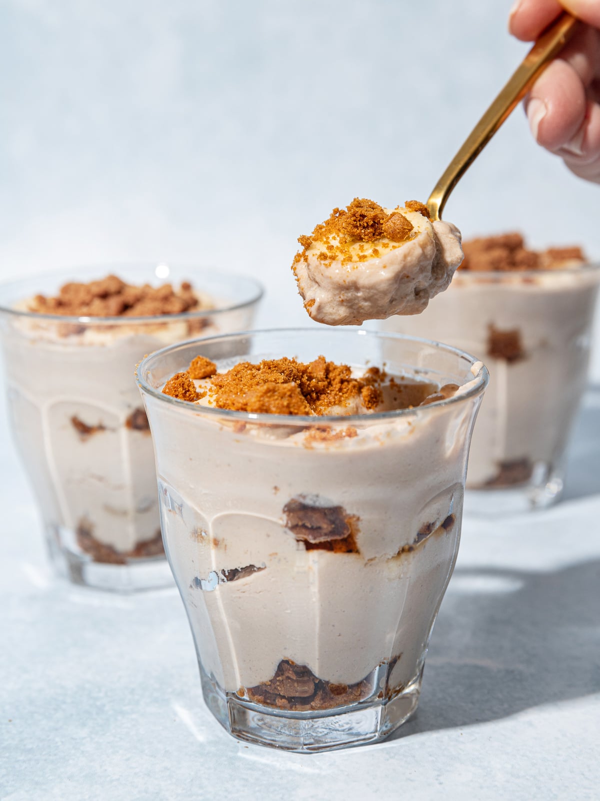 No Bake Vegan Banana Biscoff Pudding with Tofu