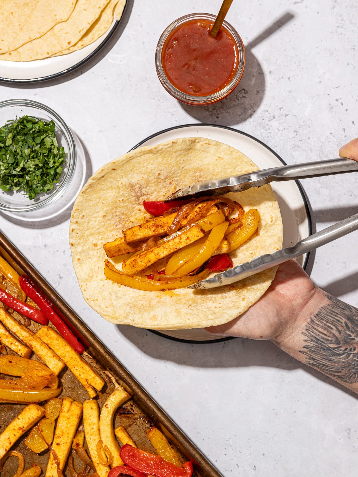 Baked Vegan Tofu Fajitas with Homemade Seasoning