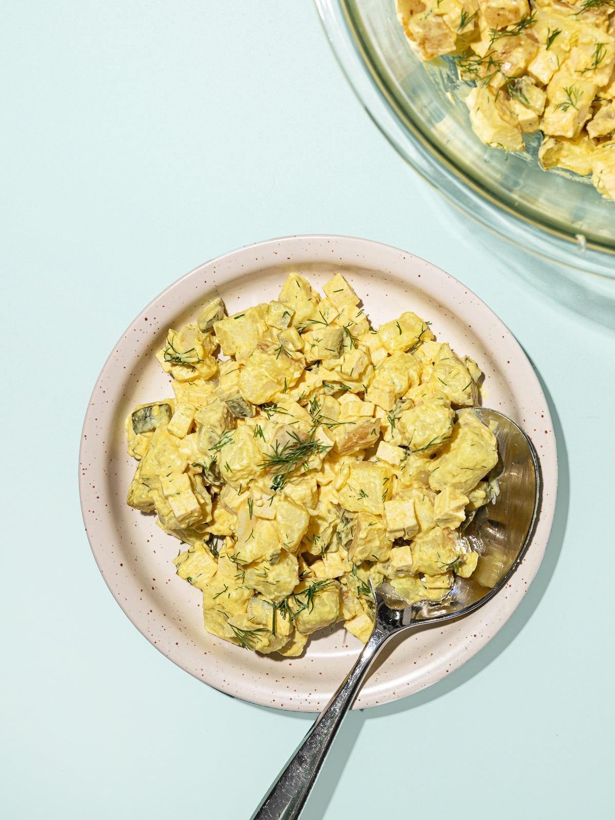 Creamy Vegan Potato Salad with Diced Tofu